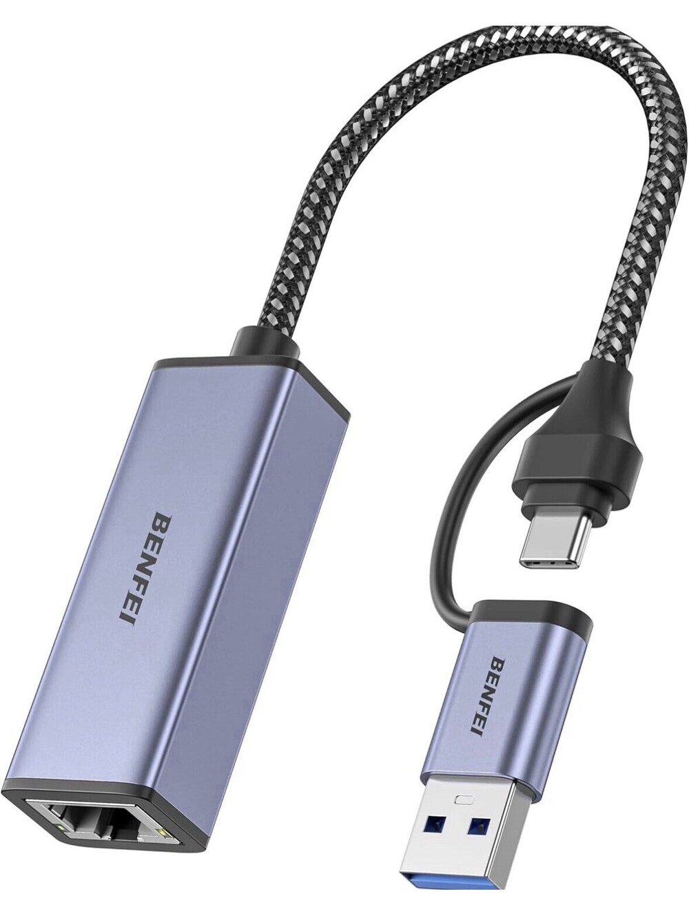 Benfei USB-C & USB 3.0 to Ethernet Adapter Gigabit 1000Mbps RJ45 LAN Dongle PC